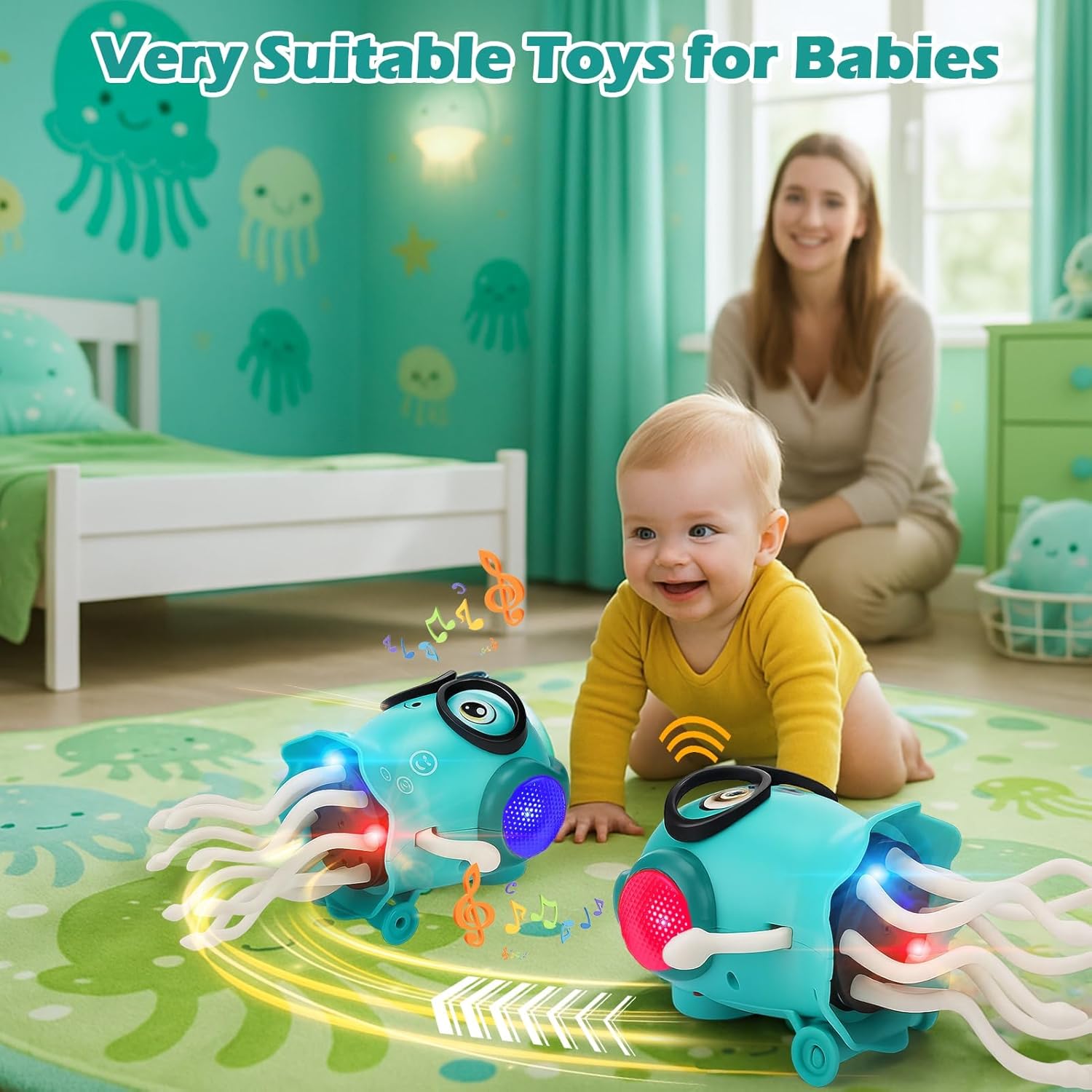 Desert King™ Musical Dancing Jellyfish Toy – LED Lights, Smart Obstacle Avoidance & Interactive Educational Toy for Kids