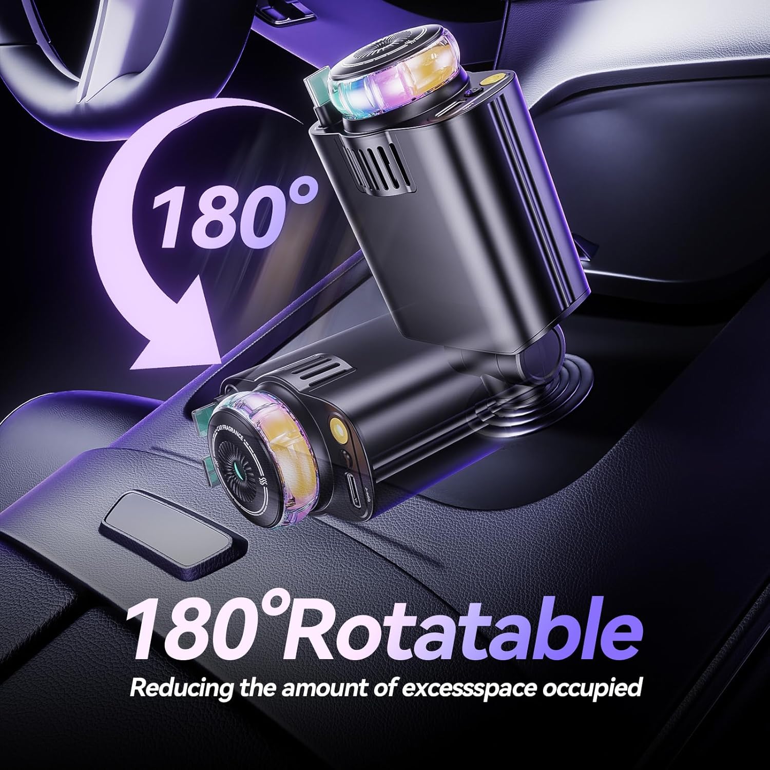 5-in-1 Starlight Car Diffuser & Charger — Aromatherapy, Galaxy Light Projector & Fast Charging in One